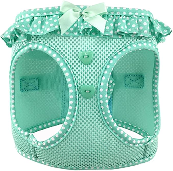 DOGGIE DESIGN American River Choke Free Dog Harness (XS, Teal Polka Dot)