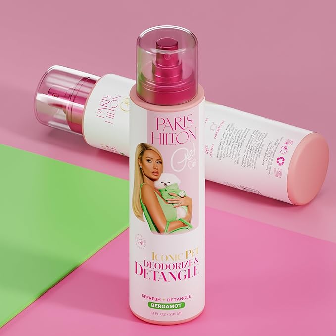 Paris Hilton Dog Perfume, Deodorizer & Detangler | Odor Neutralizing with Fresh Citrus-Infused Bergamot Scent - Sulfate-Free, Vegan, Hypoallergenic for All Pet Breeds 10oz/295ml
