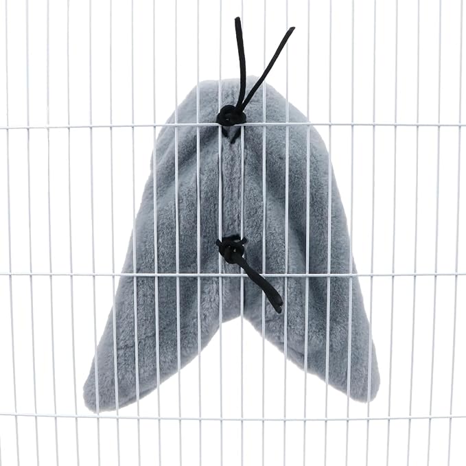 Cozy Bird Blanket Parrot Cage Snuggle Hut Warm Bird Nest House Bed Hanging Hammock for Parakeet Cockatiel Conure African Grey (Large, Grey)