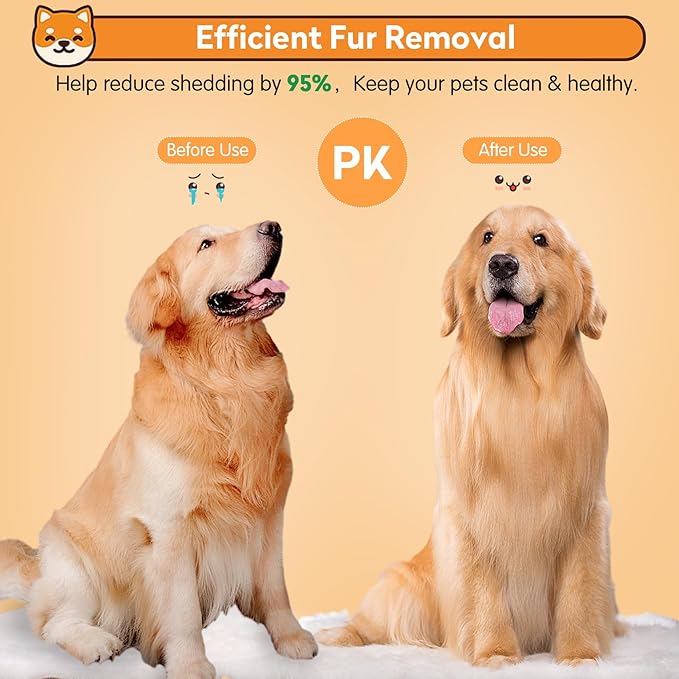 Dog & Cat Brush, Self Cleaning Slicker Brush for Pets, Upgraded Dog Brush for Shedding Massaging and Grooming, Removes Loose Undercoat & Portable Comb for Long Short Haired Dogs(Blue)