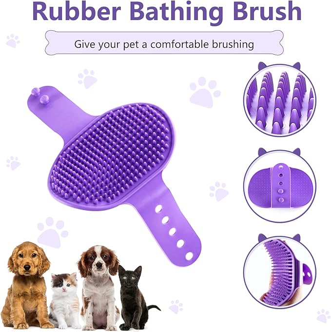 Dog Brush Kit 3-in-1 Grooming Set with Self-Cleaning Slicker Brush for Small, Medium & Large Dogs & Cats, Suitable for Short & Long Haired Pets, Reduces Shedding, Tangles, Mats & Knots