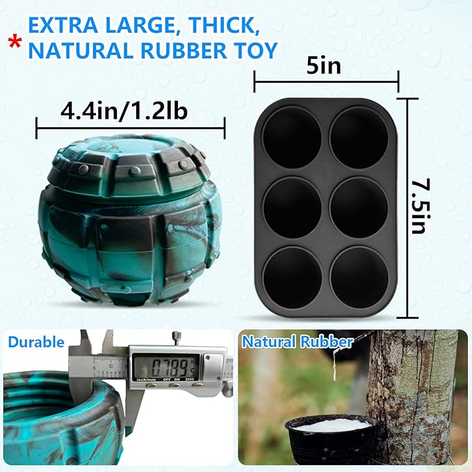 Yipetor Dog Toy, Frozen Treat Toy, Treat Dispensing Dog Toy, Large Chew Toy, Freezable Fillable Rubber Dog Toys, I Reduces Anxiety I Dog Treat Dispenser I Easy to Clean, Interactive Dog Puzzle Toy