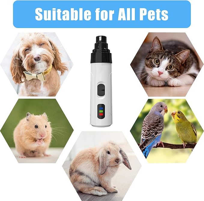 Silent Groom Pro Nail Grinder, Silent Groom Pro Pet Nail Clipper,Rechargeable Dog Nail Grinder, Safe Effective Portable Pet Nail Trimmer for Home Use