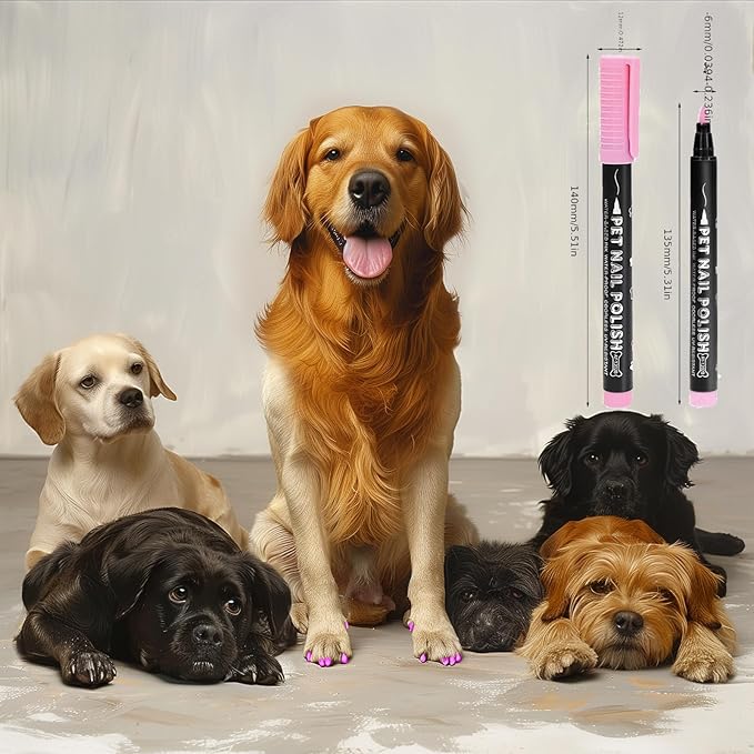 Quick Dry Dog Nail Polish Pens 12 Colors,Pet Safe and Non-Toxic Nail Polish Easy Application for Dogs, Cats, and Small Pets Nail Accessories