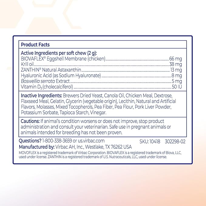 Advanced Joint Support Supplement for Small Dogs - Hip and Joint Support - Dog Joint Supplement - Hip and Joint Supplement Dogs - 60 Soft Chews (by Virbac)