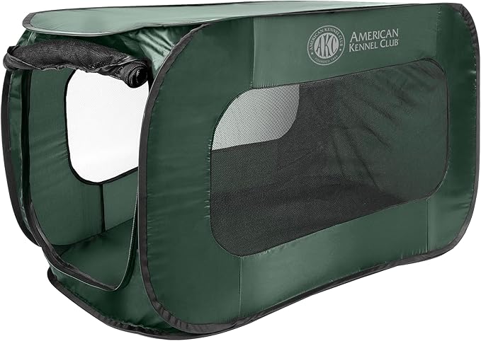 AKC 36-Inch Pop-Up Dog Kennel Lightweight Travel Crate for Small & Medium Dogs Foldable Indoor/Outdoor Pet Enclosure