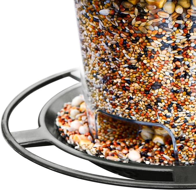 Bird Feeder Outdoor Hanging for Wild Bird Seed, Grey