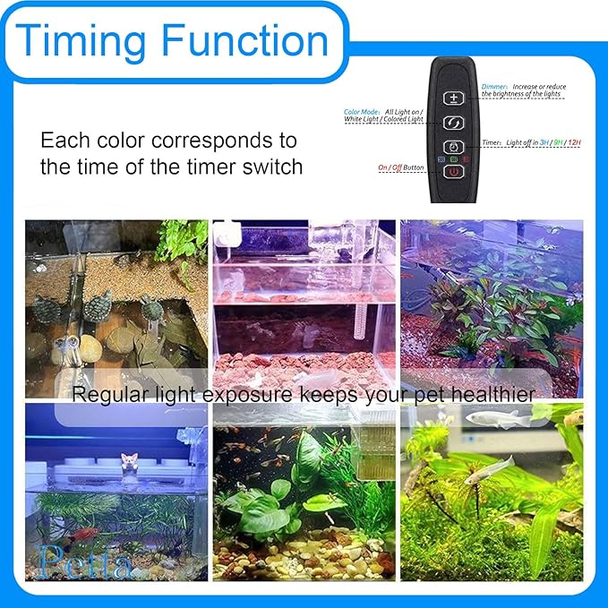 Clip On Aquarium Light for 1-3 Gal Fish Tank, USB Betta Fish Light for Nano/Small/Planted Tank(Dimmable White+Blue+Red+Green LED) Adjustable Brightness, Enhance Betta/Aquatic Plants Color