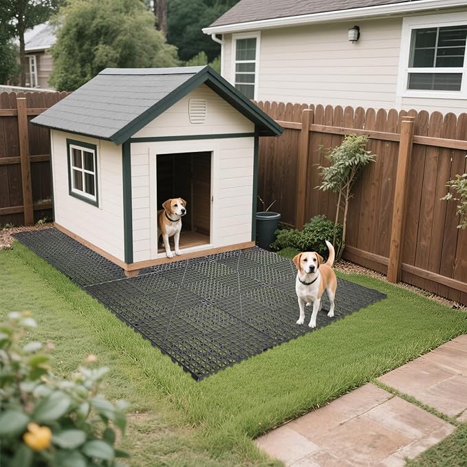 8 PCS Kennel Deck Kennel Flooring for Outdoor Dog Enclosure Dog Pens Outside Keeping The Dog Away from The Ground(11.8inch*11.8inch)