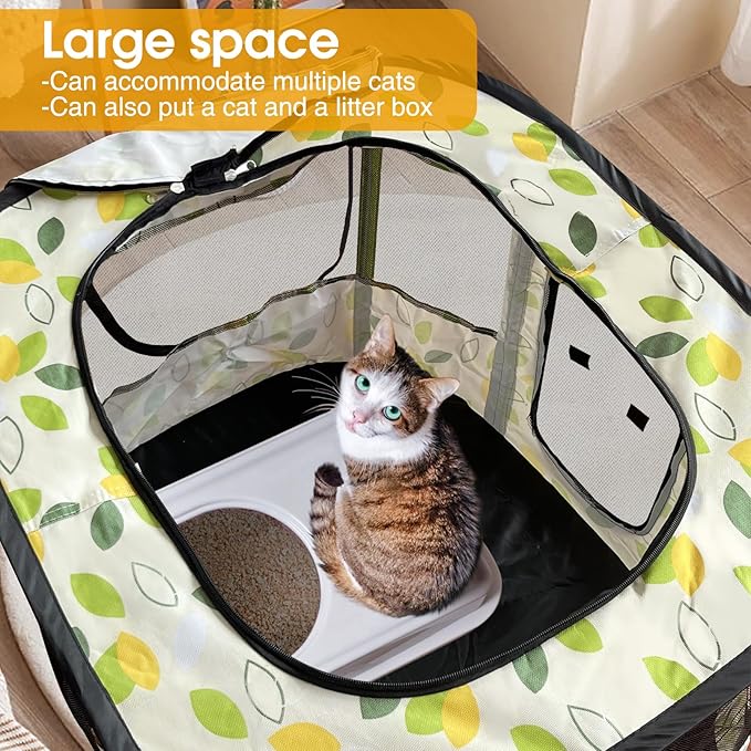 Portable Pet Playpen, Foldable Collapsible Cats Exercise Enclosure Pen Tents Cat Delivery Isolation Room Dog Crates Kennel House Great for Indoor Outdoor Travel Use Pets Kitten Puppy Rabbit