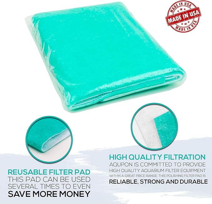 Aquarium Polishing Filter Pad 100 Micron - Ultimate Media Pads - Cut to Fit 24" by 36" - for Fish Tanks, Aquaculture, Hydroponics - USA Manufacturer (1 Pack)