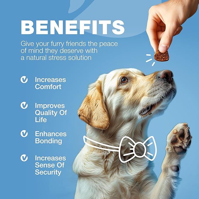Hemp Calming Chews for Dogs Anxiety - Dog Calming Treats with Melatonin, Valerian Root, Chamomile Extract & Vitamin B Complex - Canine Chews for Vet Visits, Grooming, Travel, Thunderstorms, Fireworks