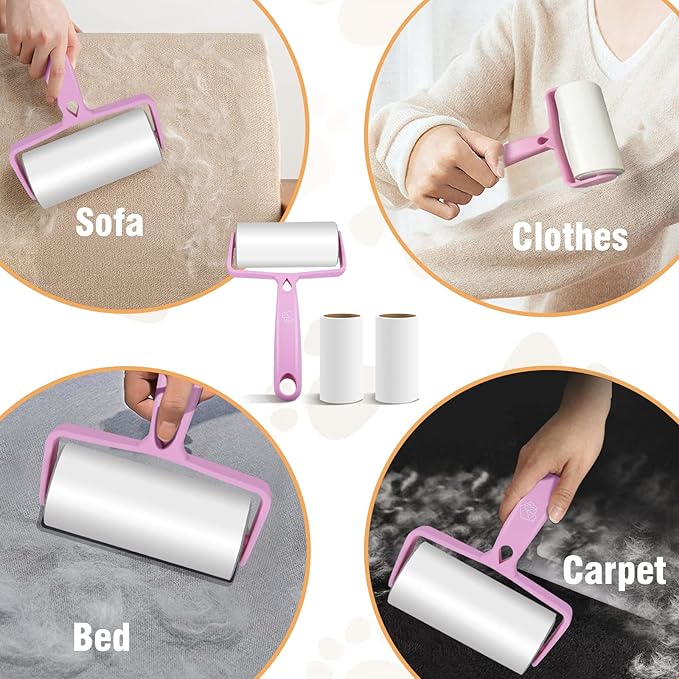 Mestuel Extended Dog Stairs Steps for Couch Sofa Bed, 2 Steps Dog Stairs Ramp for Small Old Joint Injury Dogs Cats Easy Access, Pet Stairs with High Density Foam& Nonslip Bottom, Lint Roller, Gray