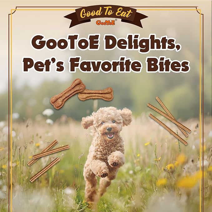 Gootoe Buffalo Dog Treats, Buffalo Bites Stick (Large) 1.5 lb Natural Low-Fat Chews for Training & Rewards, Limited Ingredient, Perfect for Medium Dogs, Resealable Bag