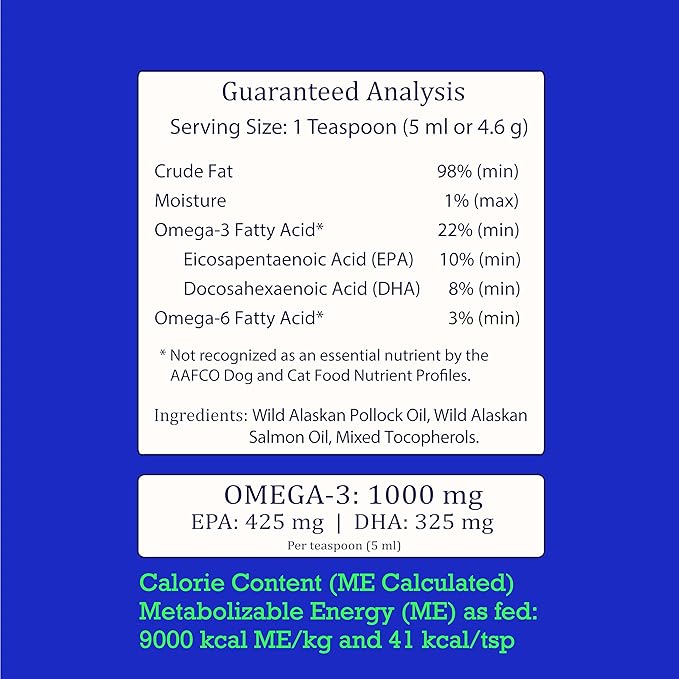 Wild Alaskan Salmon & Pollock Oil for Dogs โ Itchy Skin, Shedding, Allergy & Joint Relief โ NASC Certified Omega 3s โ 16oz Liquid Food Topper โ Club Hachiko