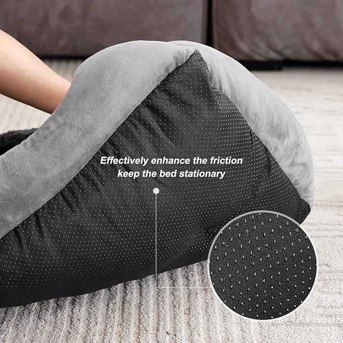 JOEJOY Rectangle Dog Bed for Large Medium Small Dogs Machine Washable Sleeping Dog Sofa Bed Non-Slip Bottom Breathable Soft Puppy Bed Durable Orthopedic Calming Pet Cuddler, Multiple Size, Grey