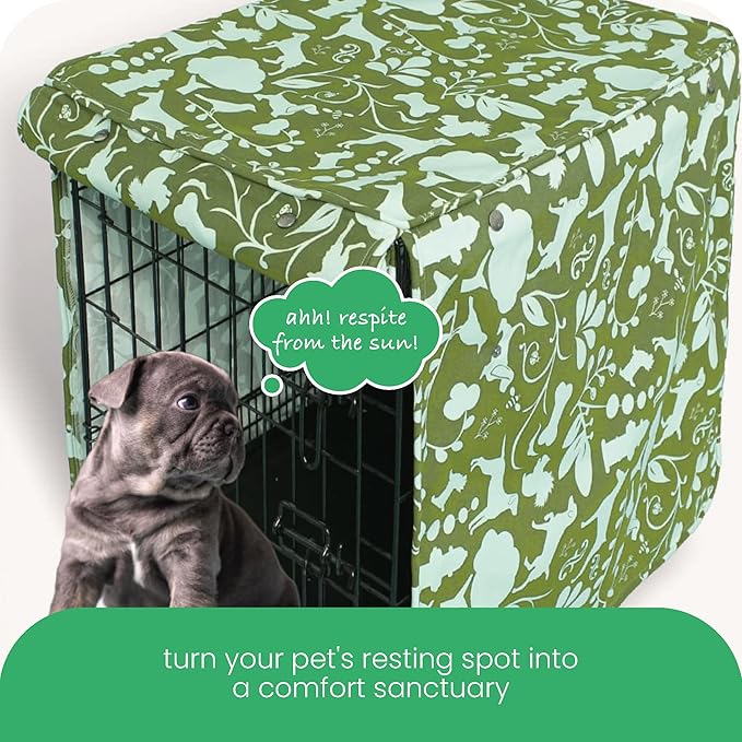 Amarillo by Morning 36-inch Dog Crate Cover, Molly Mutt Large Kennel Cover Measures 36" x 24" x 27",, Two Panel Doors Roll Up, Made from Machine-Washable 100% Cotton Durable, Breathable & Pre-shrunk