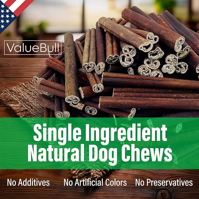 ValueBull USA Collagen Sticks for Dogs, 6 Inch Jumbo Chews, Natural Long-Lasting Dog Treats, 25 Count - Promotes Joint, Skin & Coat Health with Glucosamine and Chondroitin