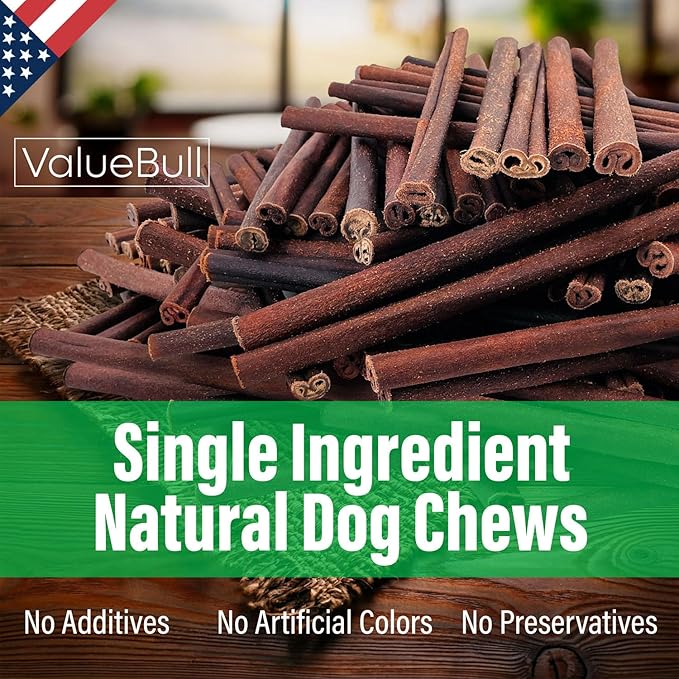 ValueBull USA Collagen Sticks for Small Dogs, 12 Inch Thin Chews, Natural Dog Treats, 25 Count - Promotes Joint, Skin & Coat Health with Glucosamine and Chondroitin