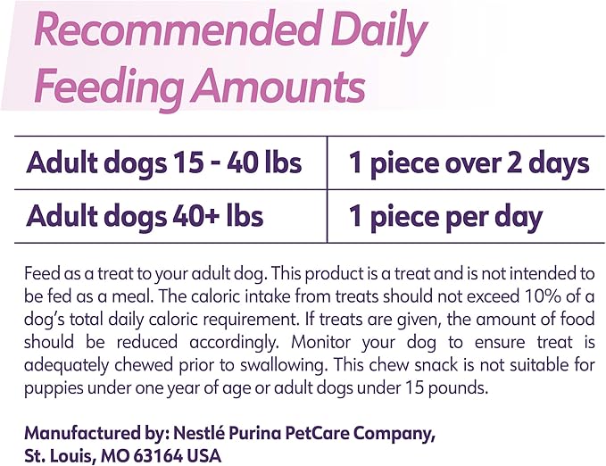 Dentalife Purina Plus Digestive Support Chicken and Pumpkin Flavor Large Dog Dental Chews