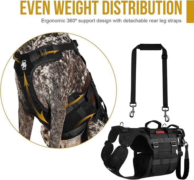 OneTigris Dog Lift Harness for Large Dogs, Dog Hip Support Brace, Full Body Dog Lifter with Handles Invictus Multifunctional Mobility Assistance Vest for Back Legs
