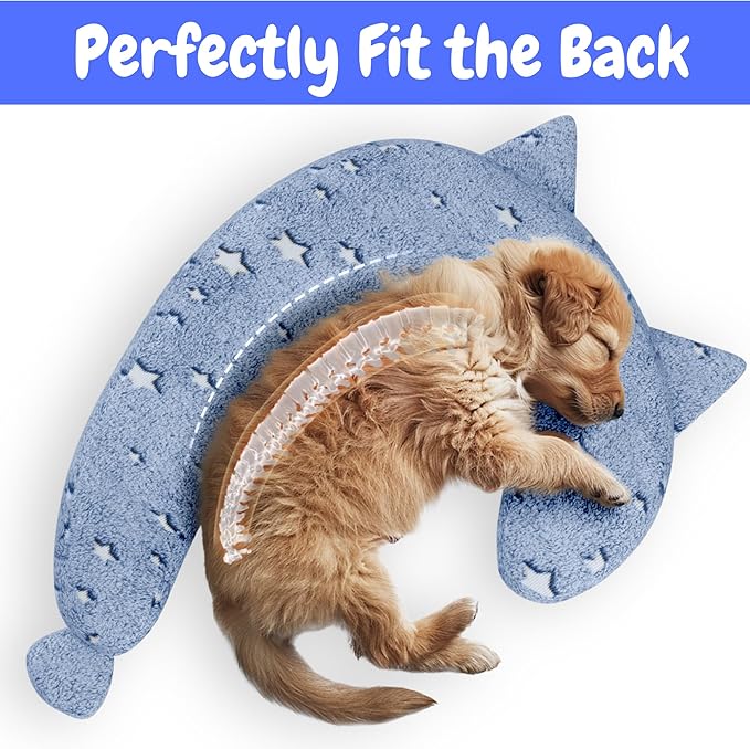 Dog Calming Pillow, Glow in The Dark Dog Put Head on, Soft Question Mark Pillows for Dogs, Kids, Adults, Washable Dog Bed Pillow, Cozy Dog Body Pillow Gifts (M Glow Blue)
