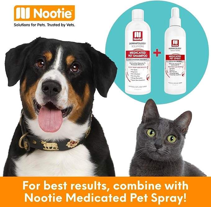 Nootie Medicated Pet Shampoo, Dog Shampoo, Cat Shampoo, Formulated for Veterinarians, Sold in over 10,000 Vet Clinics Worldwide - 16oz