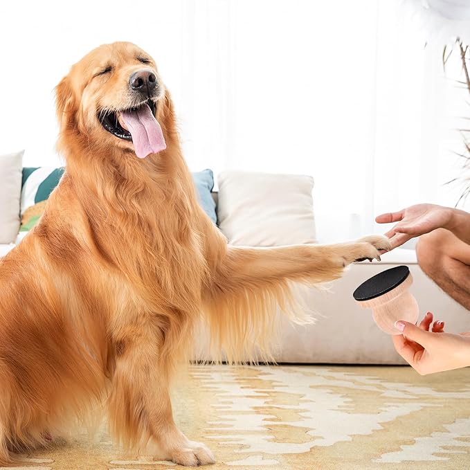 Dog Nail File Dog Scratch Board for Nails Wooden Handicraft Cat Dog Nail Scratch Pad with 4 Pcs Replaceable Sandpaper Dog Trainning Accessories Stress Free Nail Filing for Dogs(Wood)