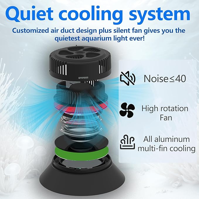 N30 Aquarium Reef Light, 30 Watts Dimmable Timing Full Spectrum for Marine Fish Tank Saltwater Nano Tank Reef Light for Coral