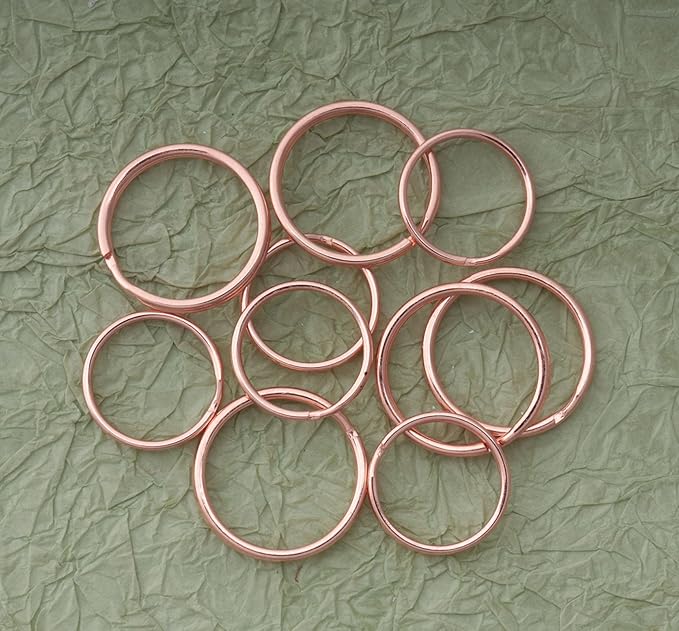 5 Pcs Dog Tag Clips with 5 Pcs 3/4 Inch Keychain 5 Pcs 1 Inch Keychain MultiPurpose Metal Dog Tag Rings for Pet Kitten Cat Collars ID Holder Harnesses (Rose Gold)