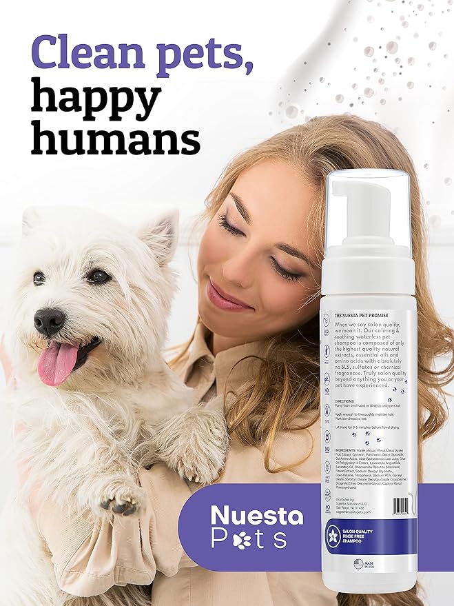 Pets Waterless No-Rinse Pet Shampoo | Soothing Hypoallergenic Gentle | time-Saving Stress-Free foaming Cleanser (3 8 fl oz Bottles Lavender)