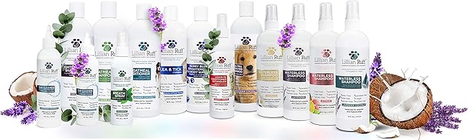 Lillian Ruff Ultra-Brightening Professional Whitening Shampoo for Dogs with Aloe & Coconut Oil for Dry Skin & Itch Relief - pH-Balanced Dog Whitening Shampoo Remove Stains, Yellowing, & Odor (Gallon)