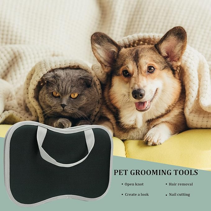 Pet Nail Clippers Trimmer and Grooming Kit, 8 Pieces Pet Grooming Kit - Dematting Comb,Slicker Brush,dog nail trimmer,collapsible bowl and dog toothbrush for Removing Knots and Hair for Dog,Cat