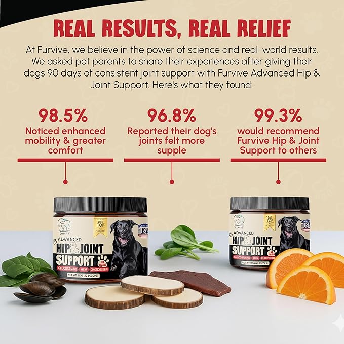 Veterinary Grade Hip and Joint Supplement for Dogs – 40 Scoops Ultimate Strength Dog Supplements for Advanced Mobility, Joint Comfort, Cartilage Health, Flexibility – Liver Flavored