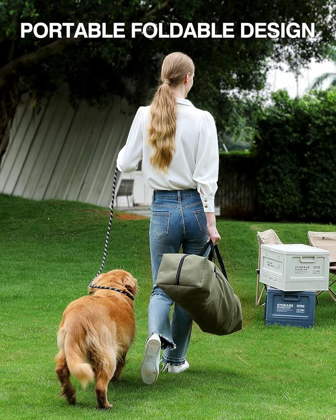42 Inch Collapsible Travel Dog Crate for Medium Large Dogs, Portable Dog Crate 4-Door Foldable Soft Kennel with Chew-Proof Mesh Windows for Indoor & Outdoor Travel,with Storage Bag,Green