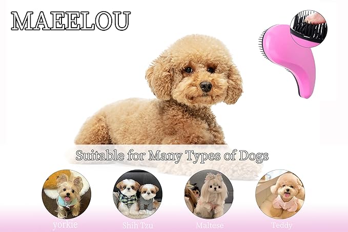 Puppy Brush for Small Dogs - Soft Dog Brush - Perfect Yorkie, Shih Tzu, Maltipoo & Maltese Grooming - Gentle Dog Hair Remover Brush for Easy Pet Hair Removal & Grooming at Home ï¼_inkï¼