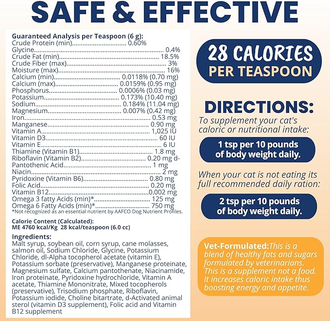 Under the Weather Pet Electrolytes Ready Cal Plus Gel for Cats | Vet-Formulated High-Calorie Supplement for Cats & Kittens | Promotes Weight Gain & Boosts Energy for Sick Felines | 3.5 Oz Tube Pack
