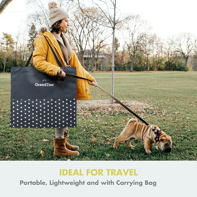 GrandTies Waterproof Dog & Cat Playpen Foldable Pet Tent for Indoor & Outdoor, Pop-Up Kennel for Puppies, Kittens & Rabbits Portable Travel Crate with Carrying Case (Spring Sprout, Large)