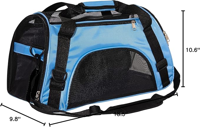 Pet Carrier Cat Cattier Soft-Sided Carriers for Cat Carriers Dog Carrier for Small Medium Cats Dogs Puppies Pet Carrier Airline Approved up to 15 Lbs Cat Dog Pet Travel Carrier (Medium, Blue)