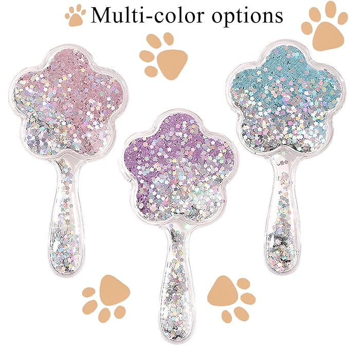 Soft Dog Brush for Small Dogs | Gentle Puppy Brush for Yorkies, Shih Tzus, Maltipoos & Maltese | Pet Hair Removal with Soft Bristles | Dog Brush for Shedding (Glitter Purple)