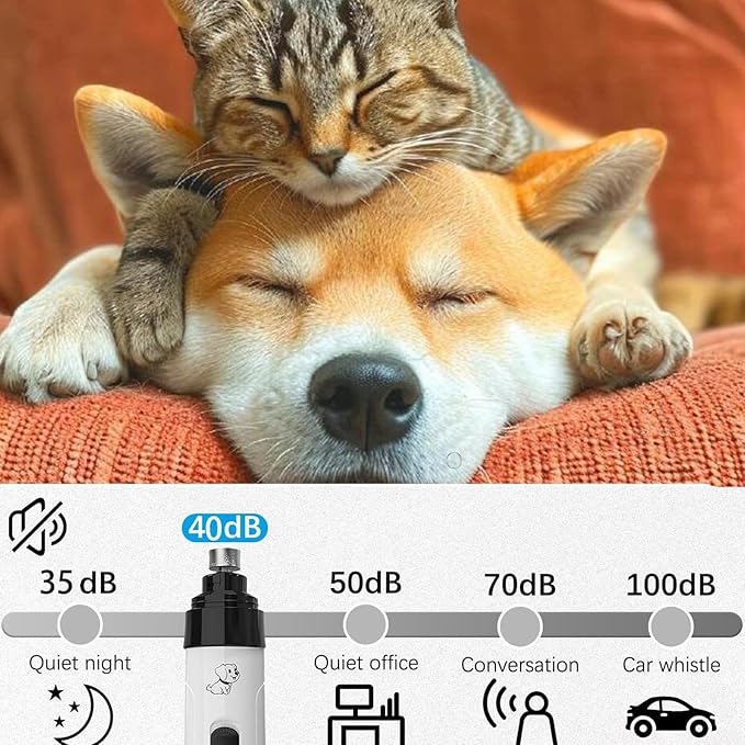 Silent Groom Pro Nail Grinder, Silent Groom Pro Pet Nail Clipper, Dog Nail Grinder, Safe Effective Portable Pet Nail Trimmer for Home Use