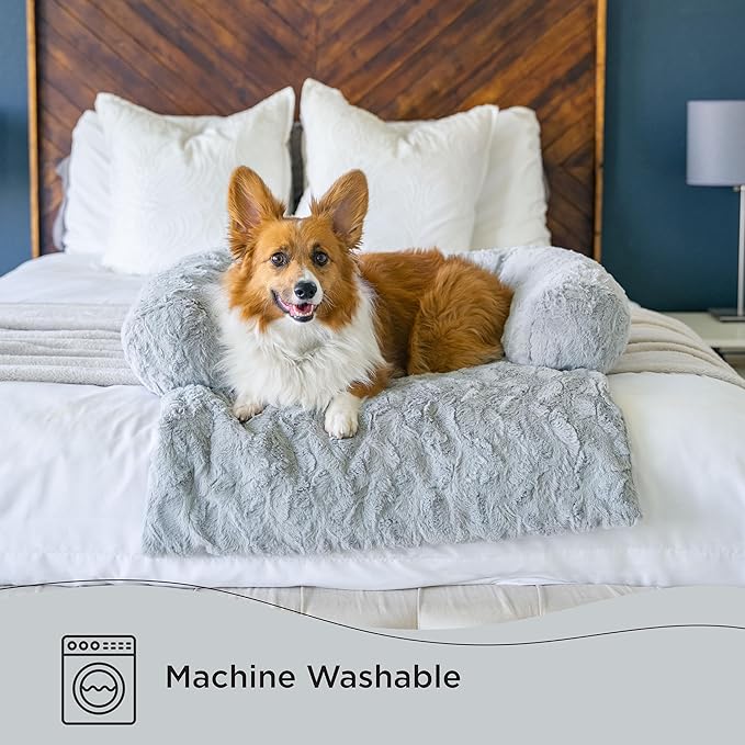 Best Friends by Sheri Calming Blanket with Bolster Dog Blanket, Gray, Medium