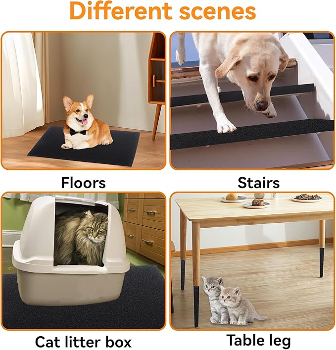 Klmnop 12 Pcs Self-Adhesive Dog Nail Scratch Replacement Pad, Sandpaper Board with Sticky for Dog Cat Nail Care, Trim, File Claw Care(11_9 Inch)