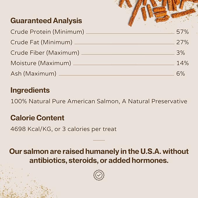Salmon Bakes: Pure Salmon Dog Treats - All Natural Treats for Dogs. Vet Approved, Limited Ingredient, Grain Free, Healthy & Nutritious Treats for Dogs (Salmon, 8oz)