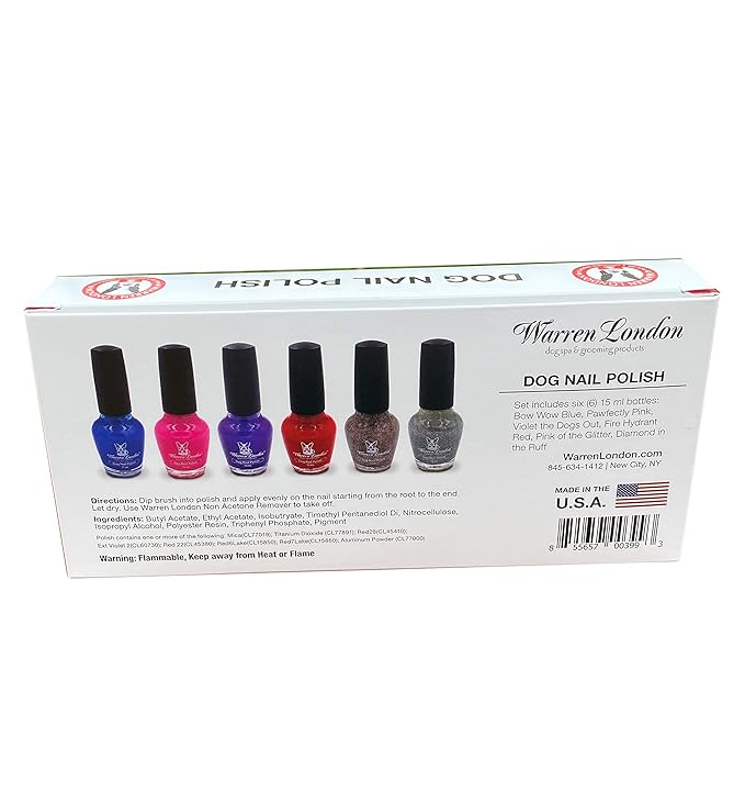 Warren London - Dog Nail Polish in A Bottle - for Premium Coverage and Color - All 6 Colors