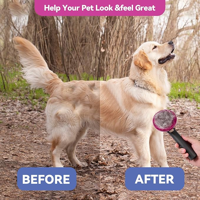 Dog Brush for Shedding, Small Deshedding Dog Brush, Dog Shedding Brush Dog Bath Brush Supplies for Removing Loose Hair.