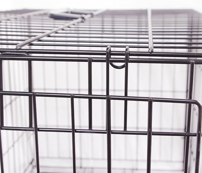 Durable, Foldable Metal Wire Dog Crate with Tray, Single Door, 35.6 x 22 x 24.5 Inches, Black
