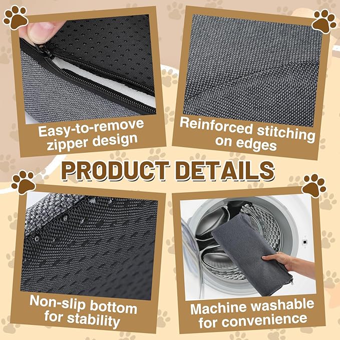 Dog Pillow Benefit for Cervical Vertebra/Neck -Dog Calming Pillow for Soothing Joints and Improving Sleep, Arched Dog Bed Pillow with Sponge Support, Washable for Small Medium Dogs, M