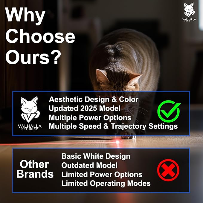 Automatic Cat Laser Toy, Interactive Laser Cat Dog Toys, Indoor Cat Toys, Rare 2025 Black Model, Multiple Trajectories, High & Low Speed for Cats Dogs & Kittens, USA Retailer