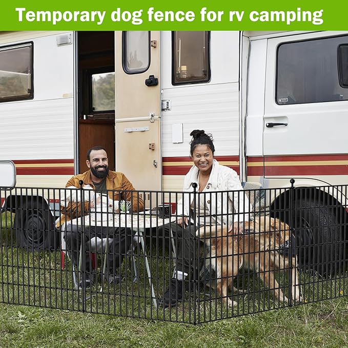 20 Panels No Dig Decorative Outdoor Garden Fence for Yard, 40 in(H) X 47.2 ft(L) Animal Barrier Fencing Rustproof Metal Wire Panel Border for Dog, Rabbits, and Patio Temporary Ground Stakes